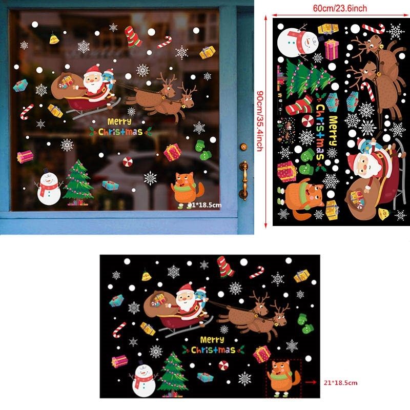 Christmas decorations store window stickers