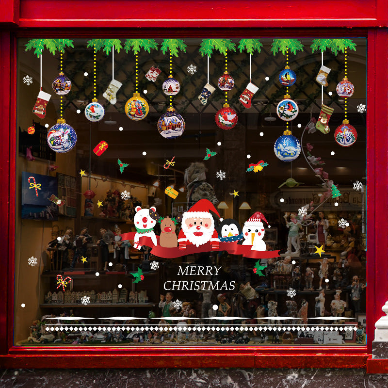 Christmas decorations store window stickers