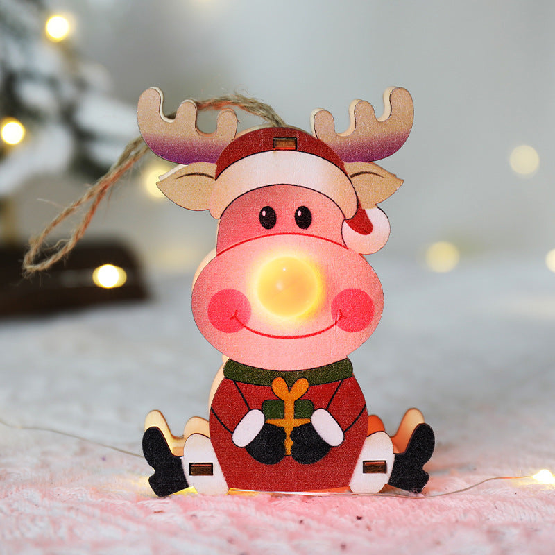 Christmas Decoration Luminous Ornaments Wooden