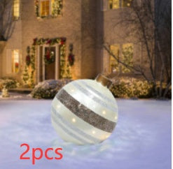 Christmas Ornament Ball Outdoor Pvc 60CM Inflatable Decorated Ball PVC Giant Big Large Balls Xmas Tree Decorations Toy Ball