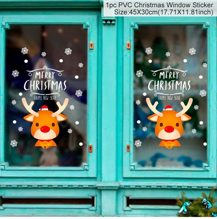 Christmas decorations store window stickers